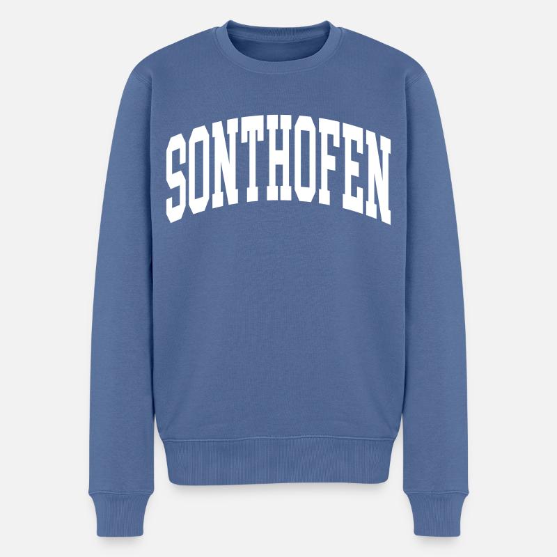 Sonthofen - Männer Premium Bio Pullover - Taubenblau