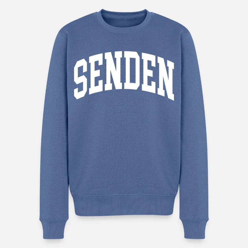 Senden - Männer Premium Bio Pullover - Taubenblau