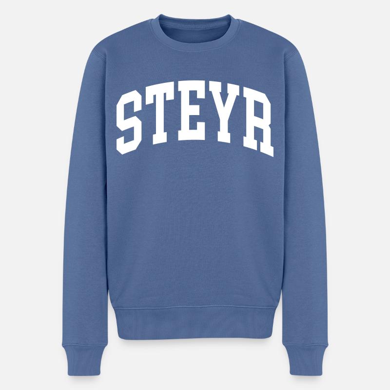 Steyr - Männer Premium Bio Pullover - Taubenblau