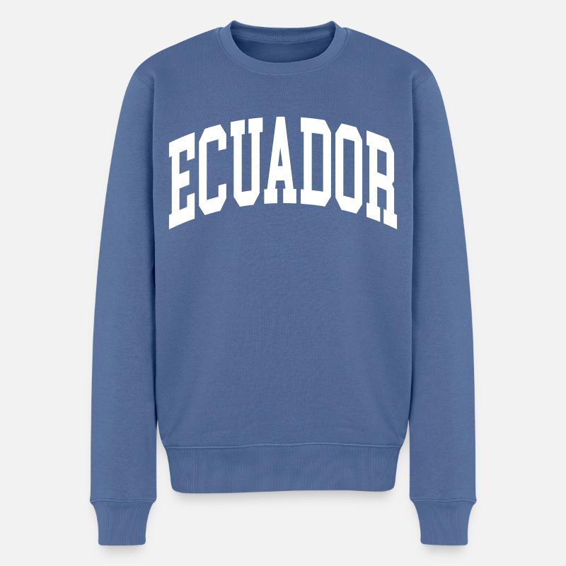 Ecuador - Männer Premium Bio Pullover - Taubenblau