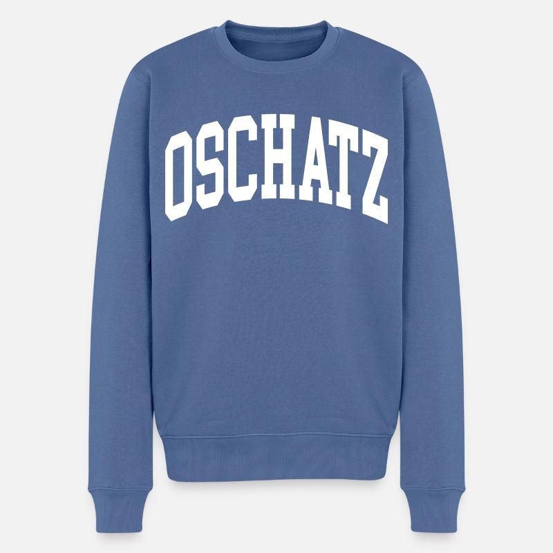 Oschatz - Männer Premium Bio Pullover - Taubenblau