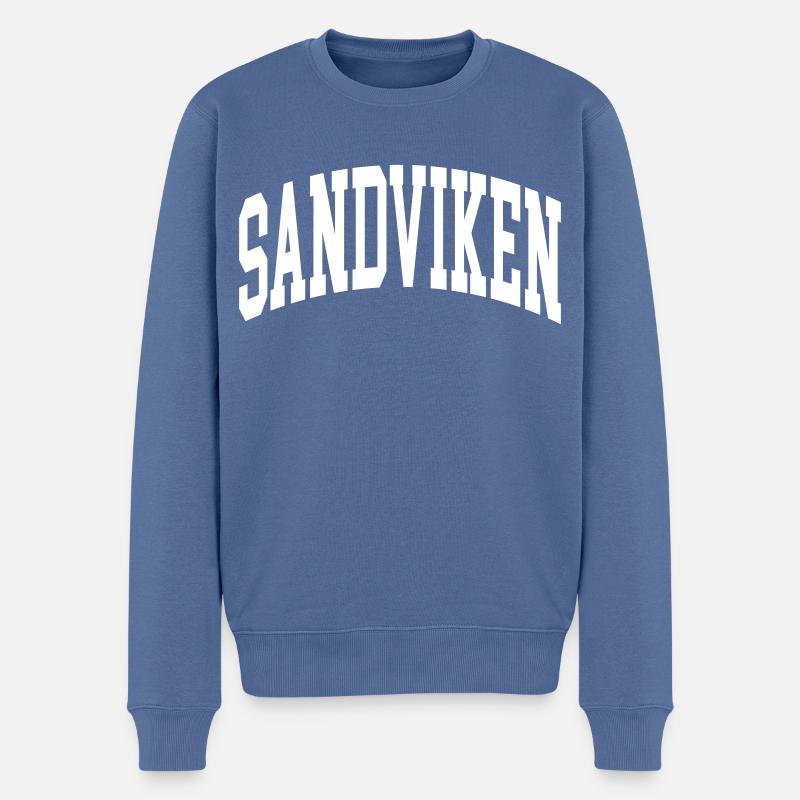 Sandviken - Männer Premium Bio Pullover - Taubenblau
