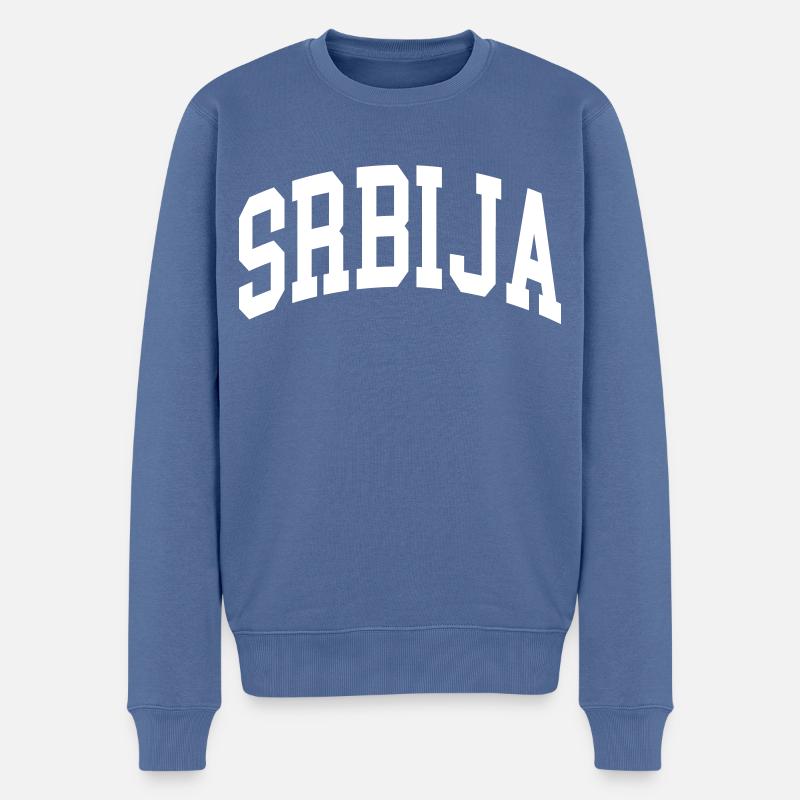 Serbien - Männer Premium Bio Pullover - Taubenblau