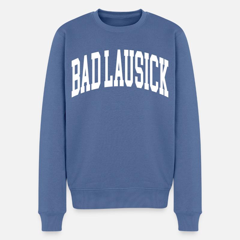 Bad Lausick - Männer Premium Bio Pullover - Taubenblau