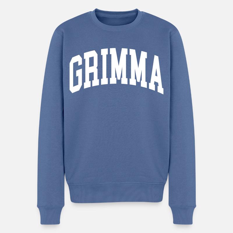 Grimma - Männer Premium Bio Pullover - Taubenblau