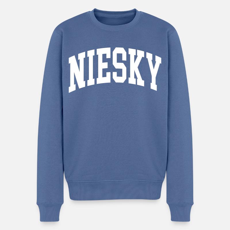 Niesky - Männer Premium Bio Pullover - Taubenblau
