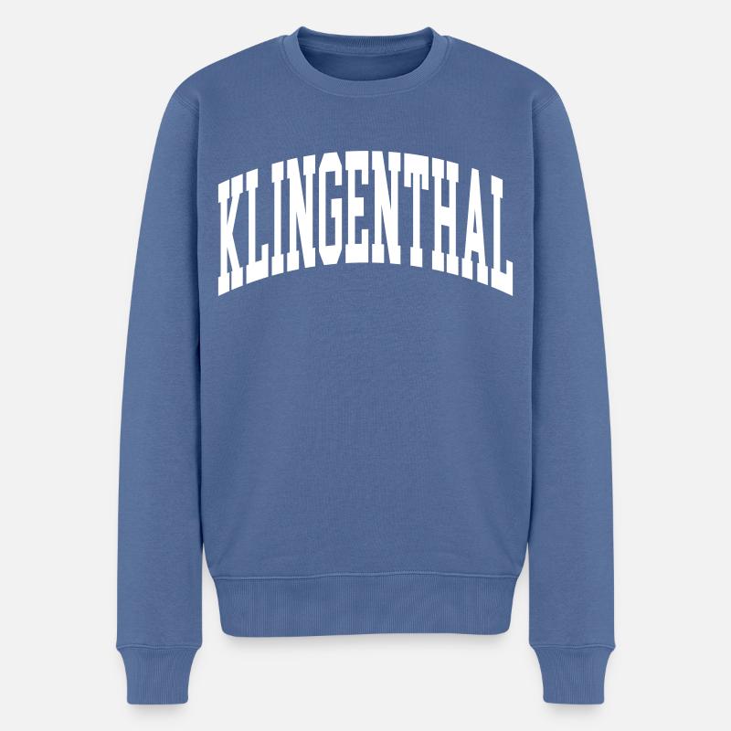 Klingenthal - Männer Premium Bio Pullover - Taubenblau