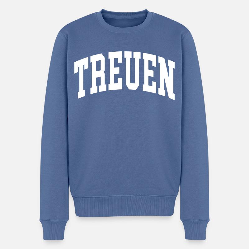 Treuen - Männer Premium Bio Pullover - Taubenblau