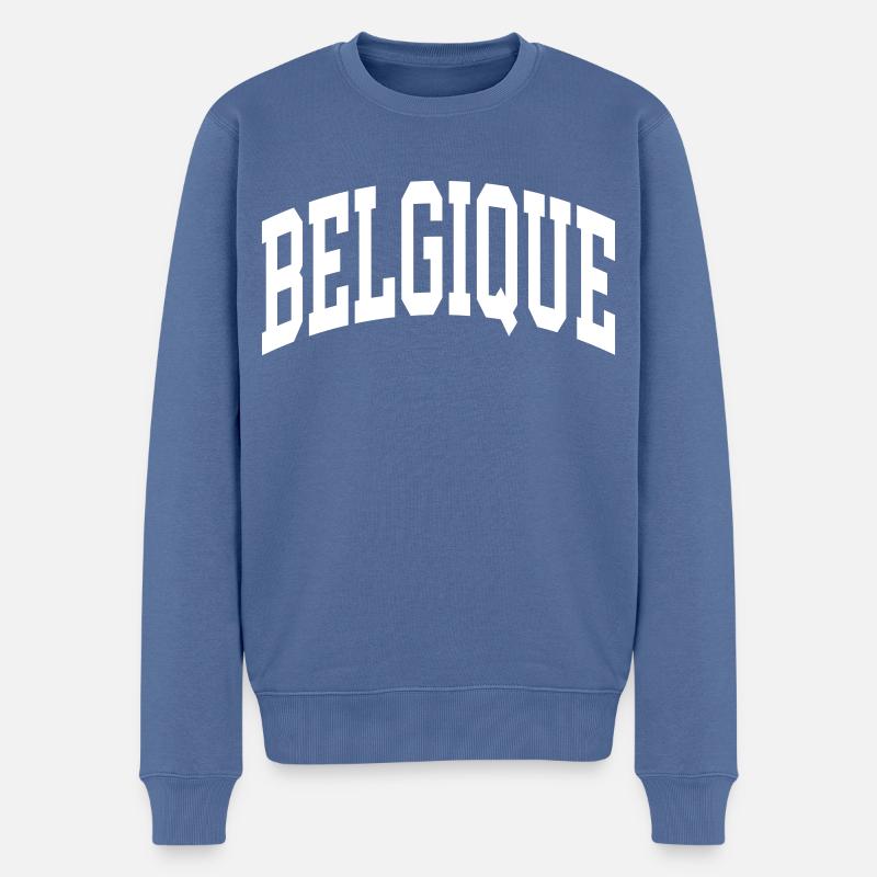 Belgien - Männer Premium Bio Pullover - Taubenblau