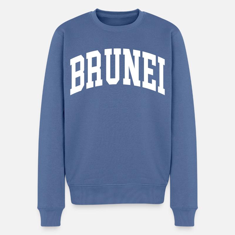 Brunei - Männer Premium Bio Pullover - Taubenblau