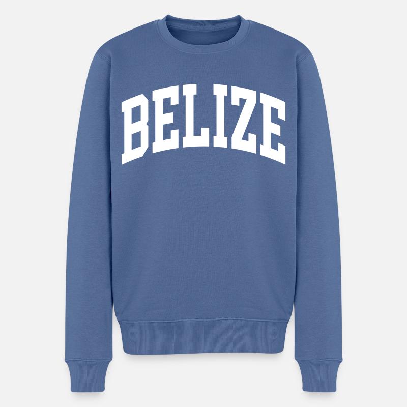 Belize - Männer Premium Bio Pullover - Taubenblau