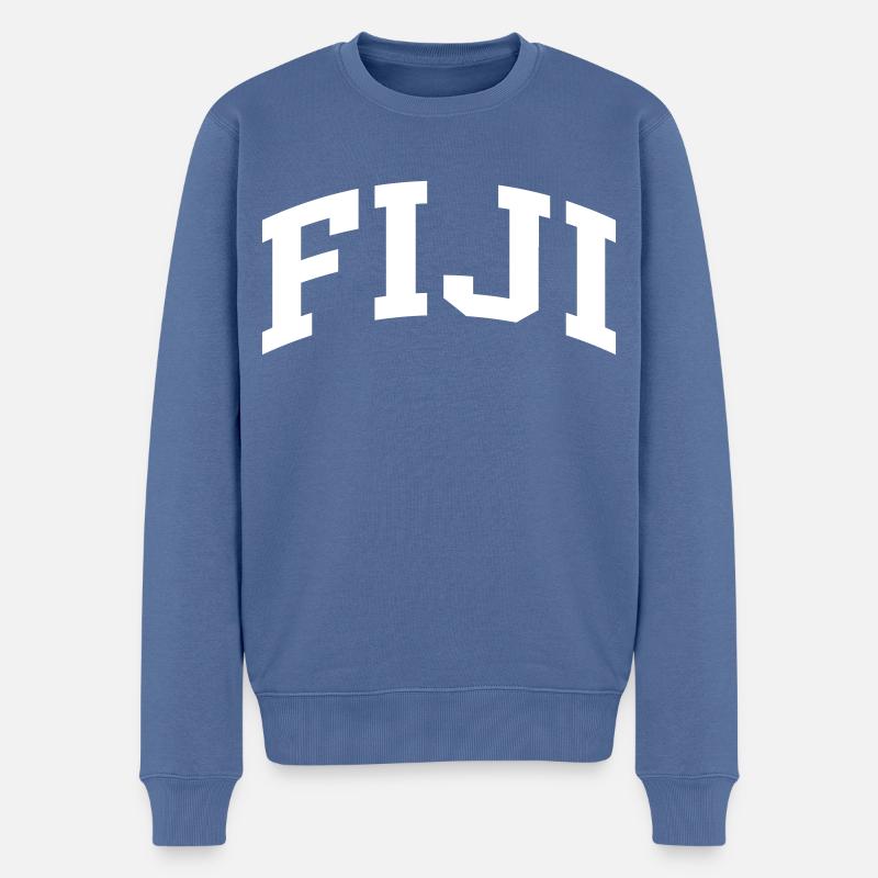 Fidschi - Männer Premium Bio Pullover - Taubenblau