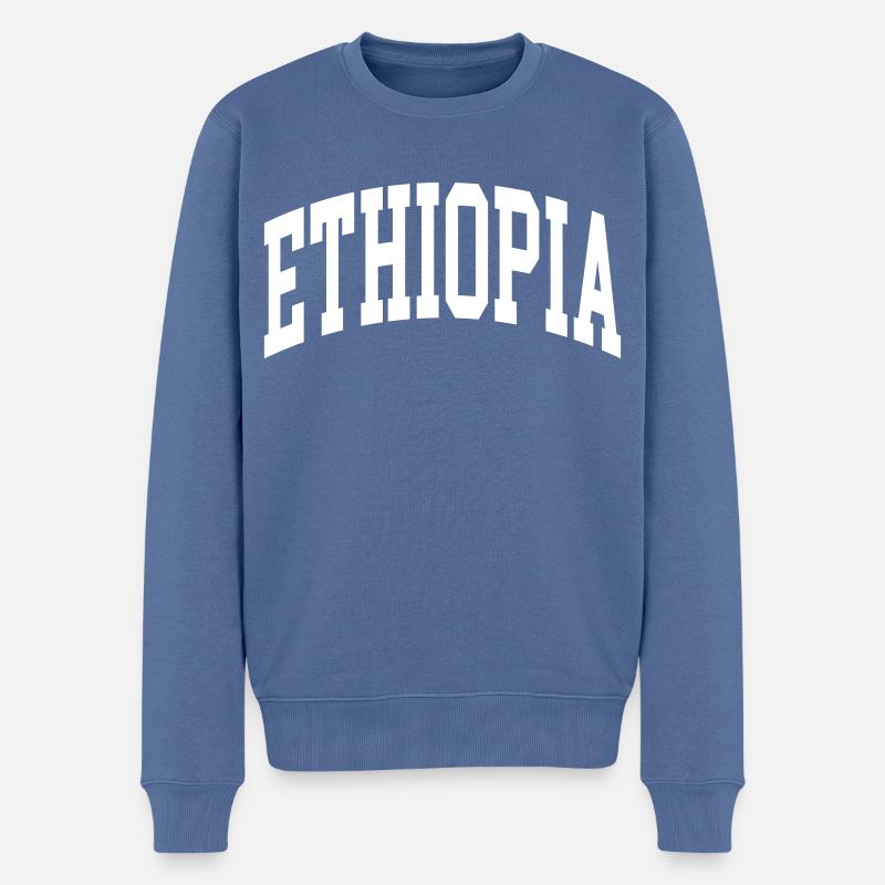Äthiopien - Männer Premium Bio Pullover - Taubenblau