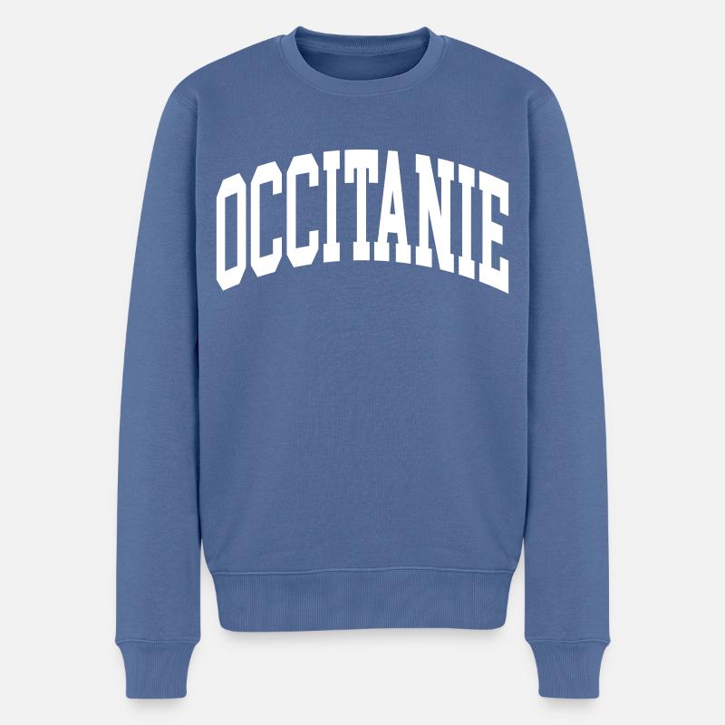 Occitanie - Pull Premium bio Homme - bleu pigeon