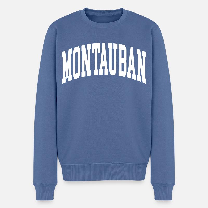Montauban - Männer Premium Bio Pullover - Taubenblau