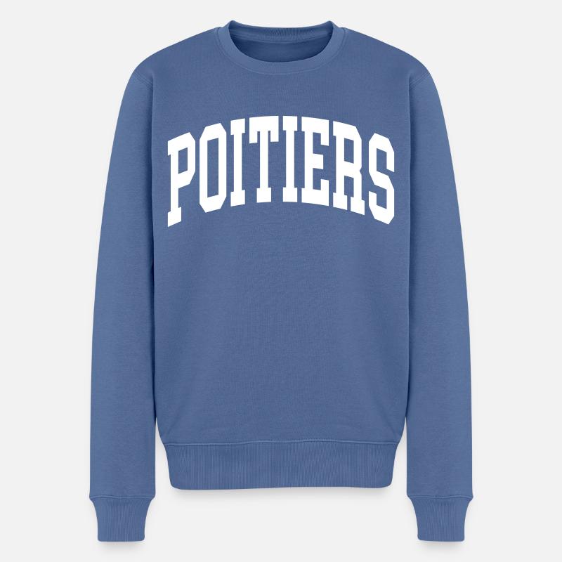 Poitiers - Männer Premium Bio Pullover - Taubenblau