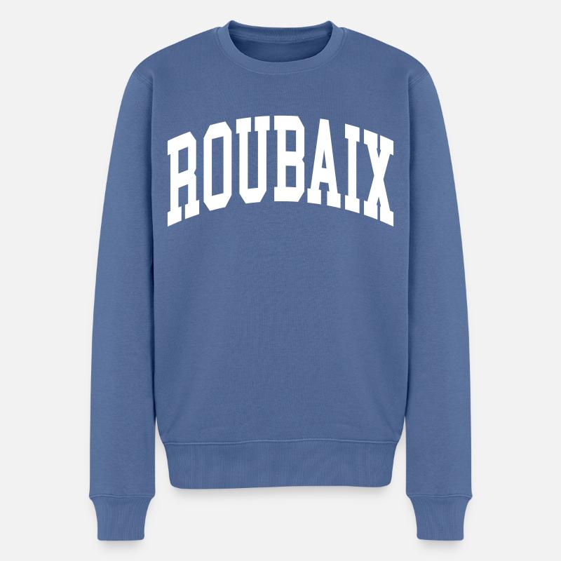 Roubaix - Männer Premium Bio Pullover - Taubenblau