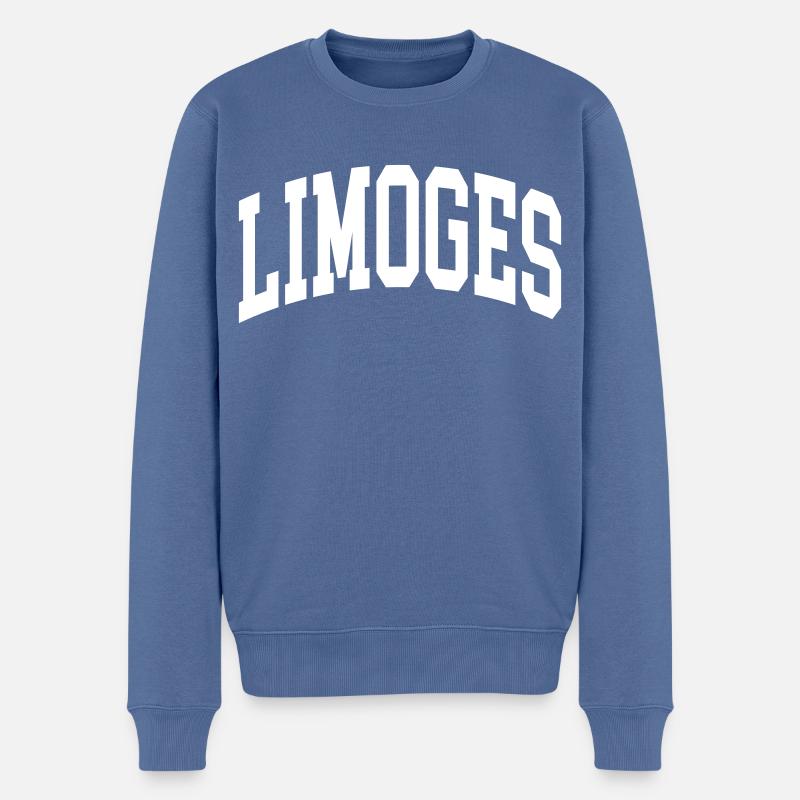 Limoges - Pull Premium bio Homme - bleu pigeon