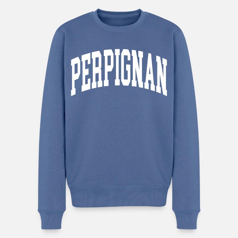 Perpignan - Pull Premium bio Homme - bleu pigeon