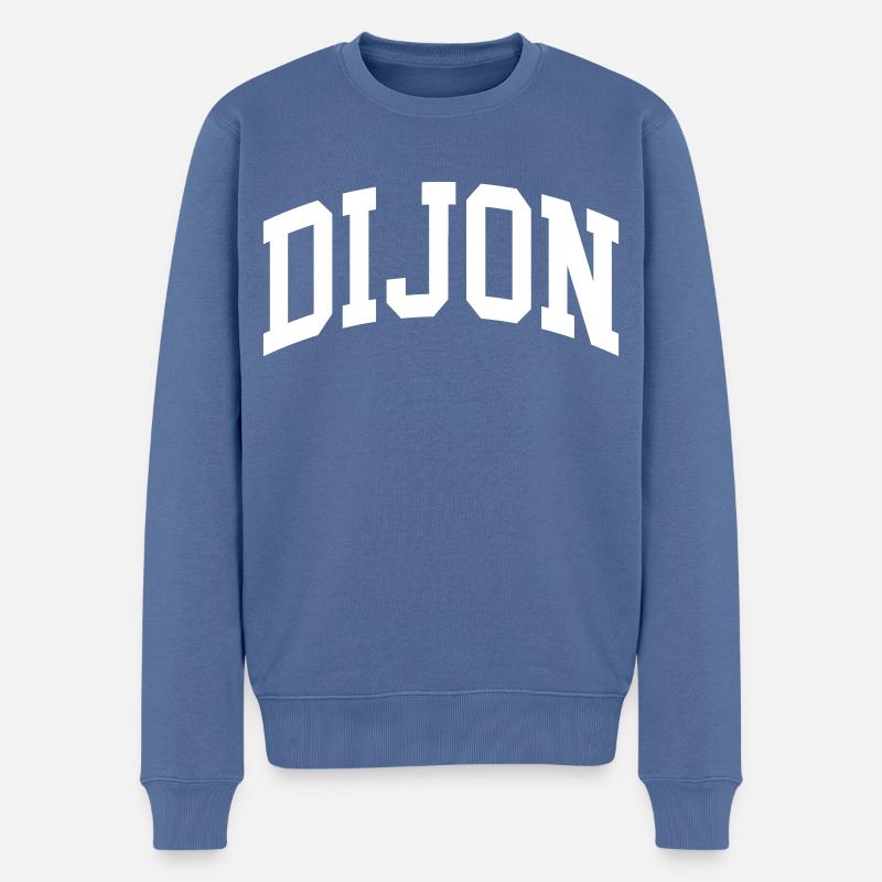 Dijon - Männer Premium Bio Pullover - Taubenblau