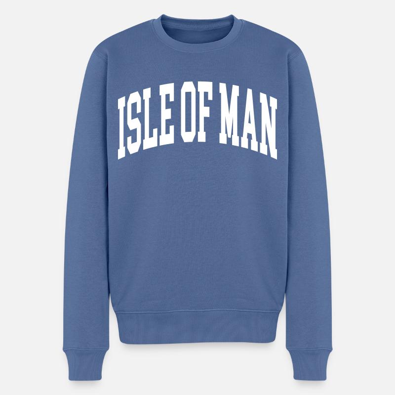 Île de Man - Pull Premium bio Homme - bleu pigeon