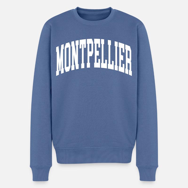 Montpellier - Männer Premium Bio Pullover - Taubenblau