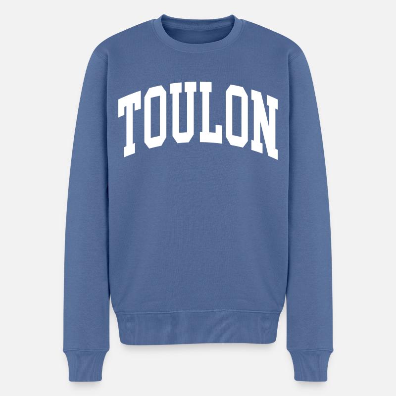 Toulon - Männer Premium Bio Pullover - Taubenblau