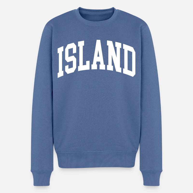 Islande - Pull Premium bio Homme - bleu pigeon