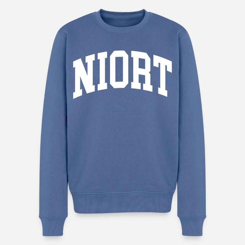 Niort - Männer Premium Bio Pullover - Taubenblau