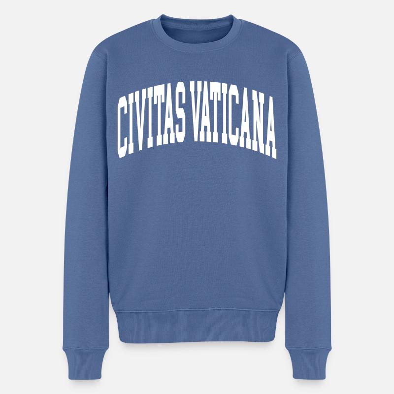 Civitas Vaticana - Pull Premium bio Homme - bleu pigeon