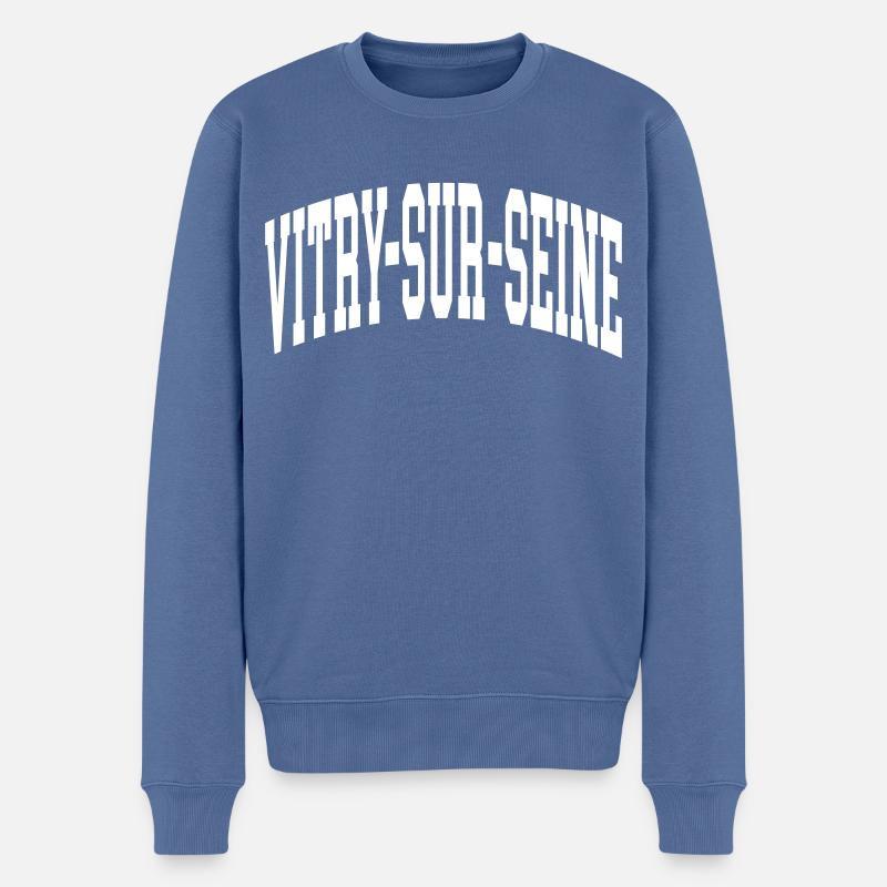 Vitry-sur-Seine - Männer Premium Bio Pullover - Taubenblau