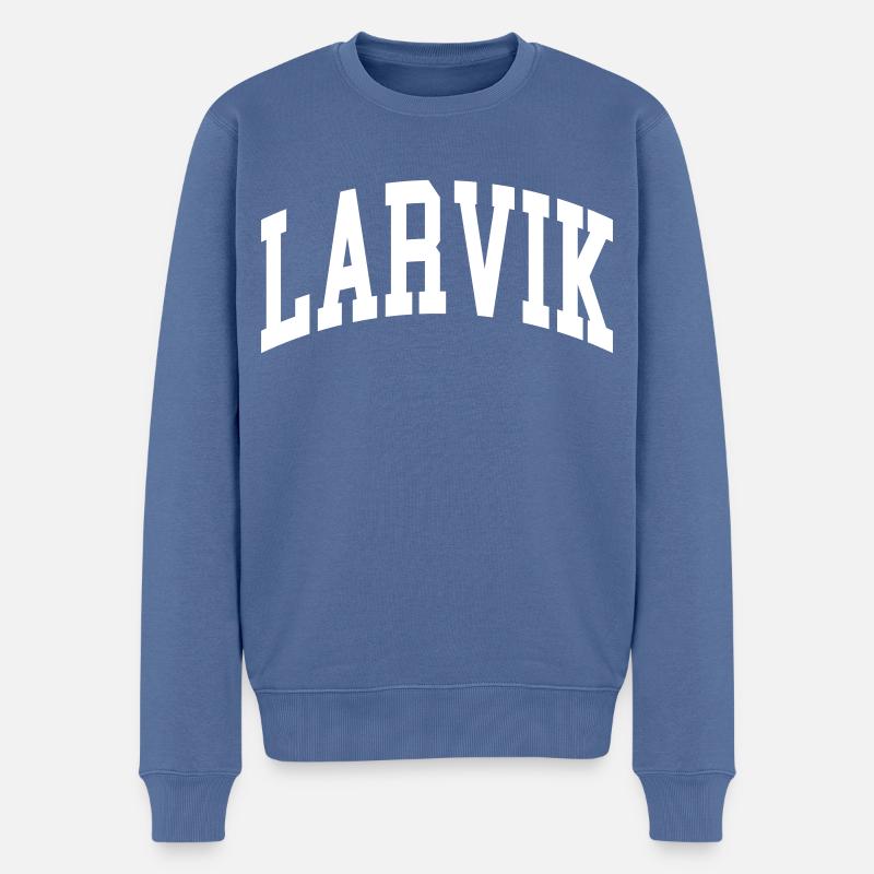 Larvik - Männer Premium Bio Pullover - Taubenblau
