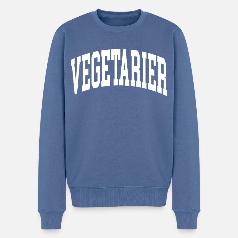 Vegetarier - Männer Premium Bio Pullover - Taubenblau