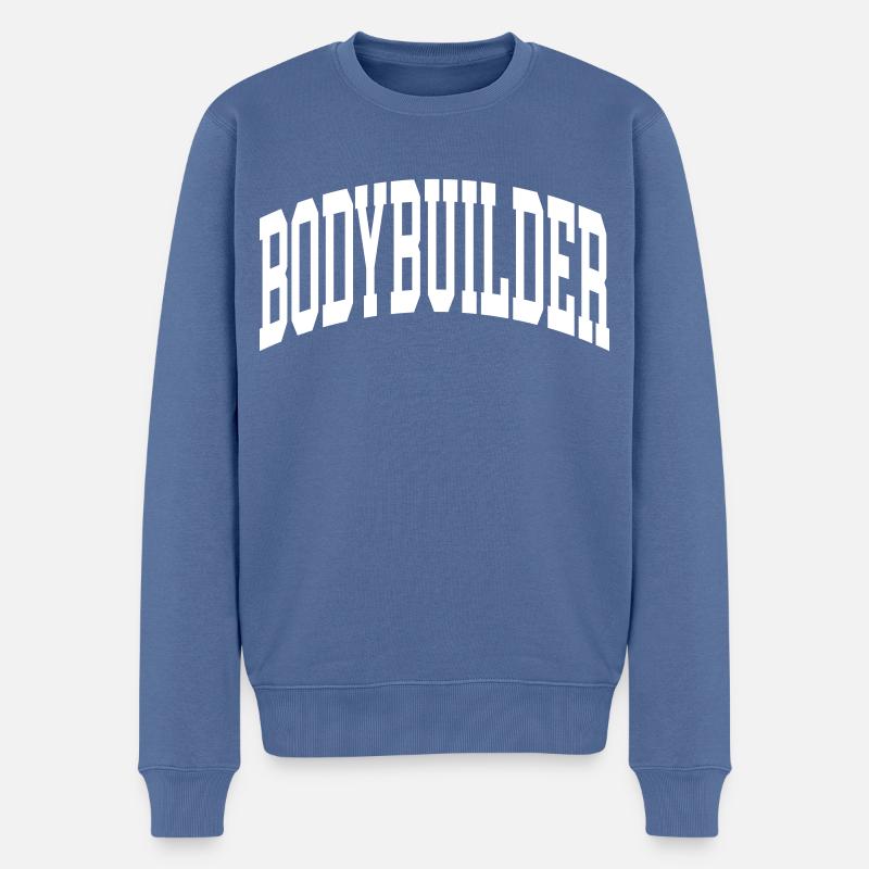 Bodybuilder - Männer Premium Bio Pullover - Taubenblau