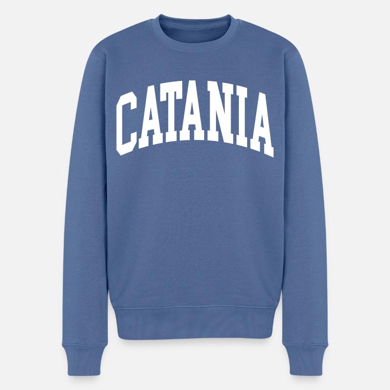 Catania - Männer Premium Bio Pullover - Taubenblau