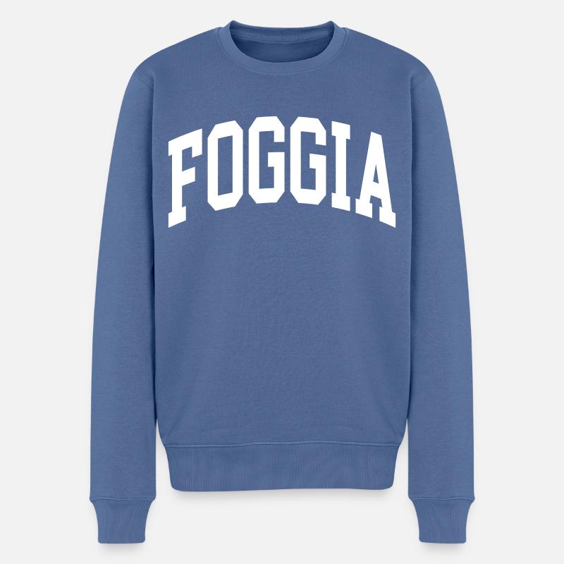 Foggia - Männer Premium Bio Pullover - Taubenblau