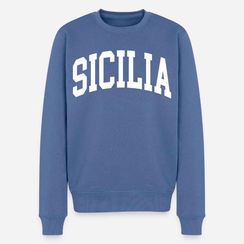 Sicilia - Männer Premium Bio Pullover - Taubenblau
