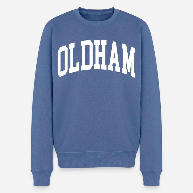 Oldham - Männer Premium Bio Pullover - Taubenblau