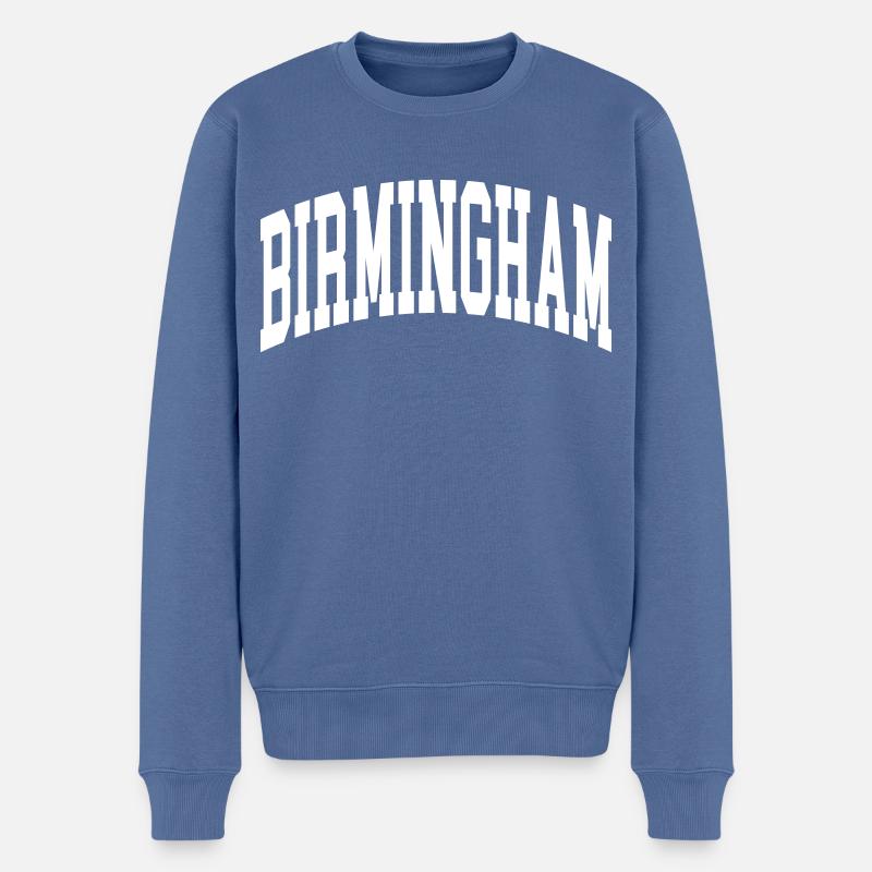 Birmingham - Männer Premium Bio Pullover - Taubenblau