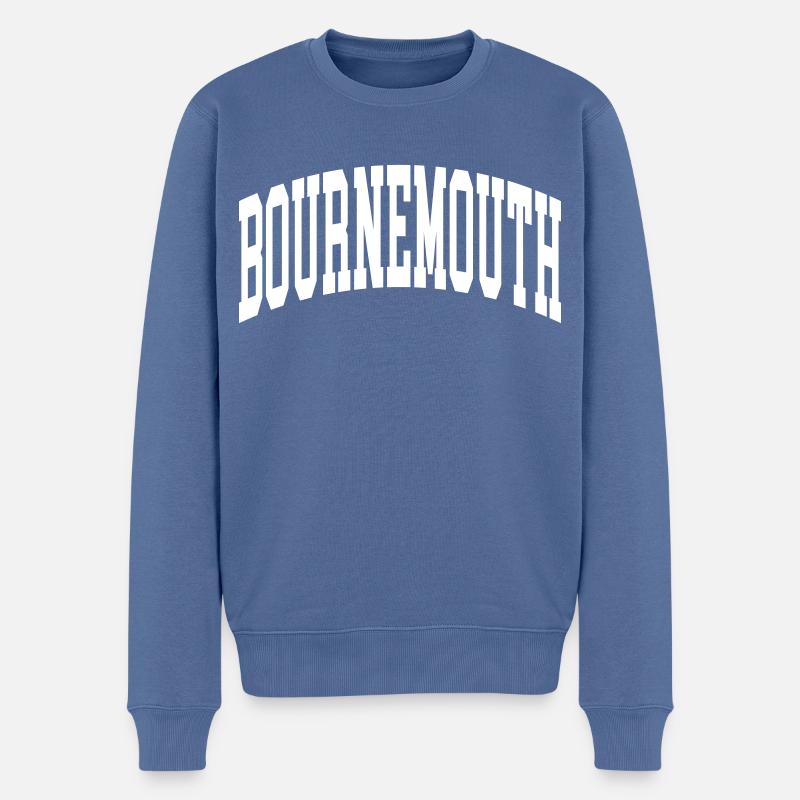 Bournemouth - Männer Premium Bio Pullover - Taubenblau
