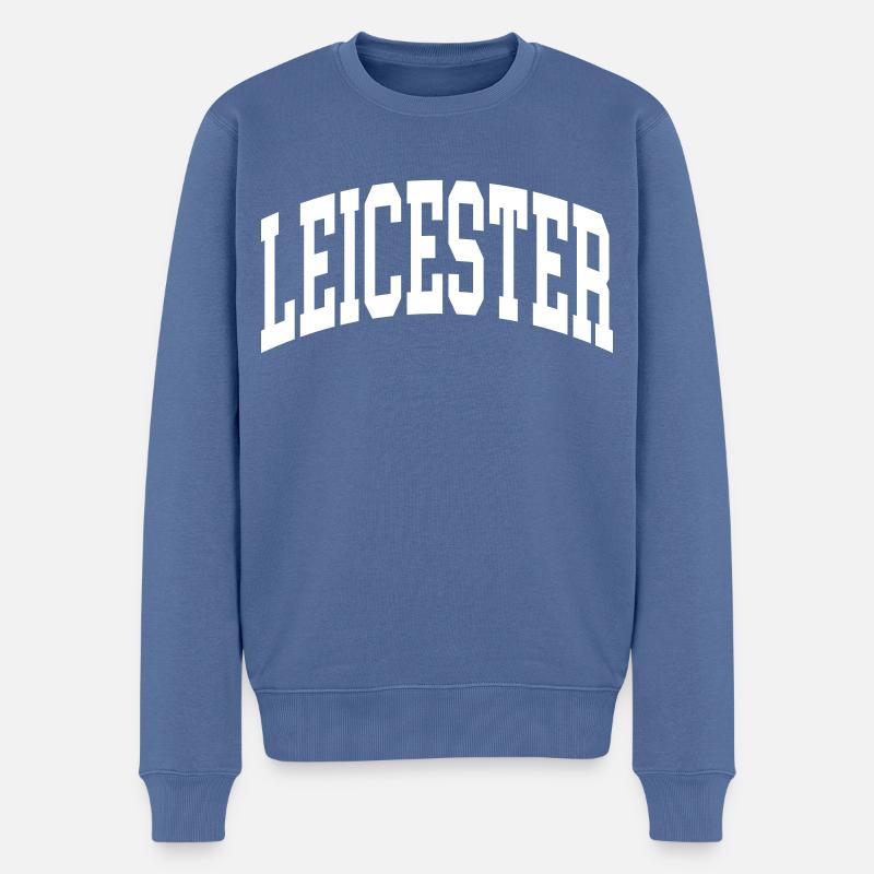 Leicester - Männer Premium Bio Pullover - Taubenblau