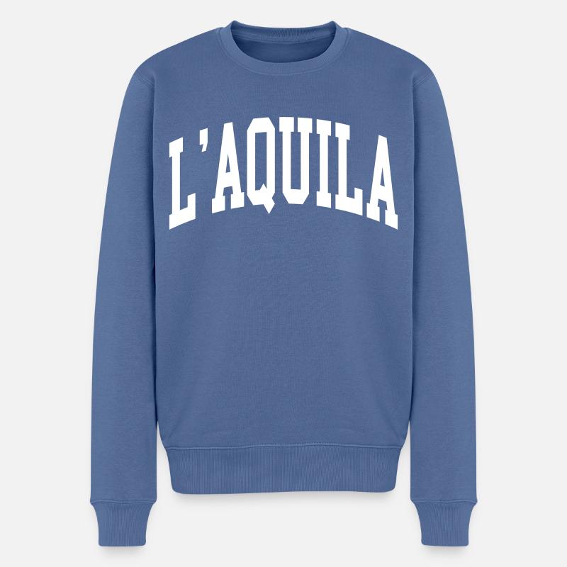 L’Aquila - Pull Premium bio Homme - bleu pigeon