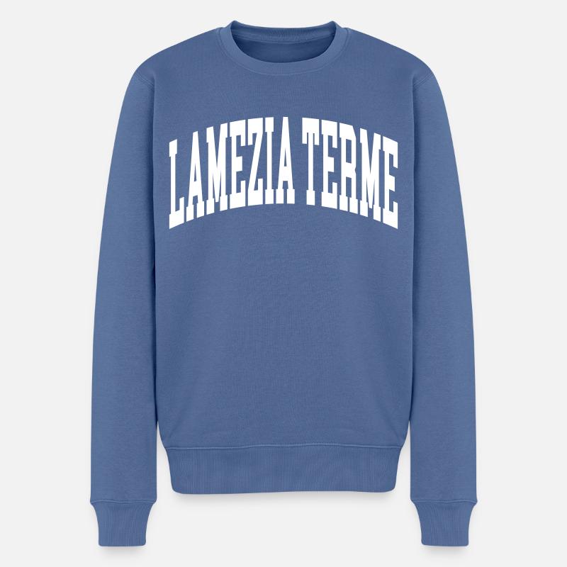 Lamezia Terme - Männer Premium Bio Pullover - Taubenblau