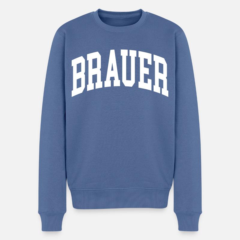 Brauer - Männer Premium Bio Pullover - Taubenblau