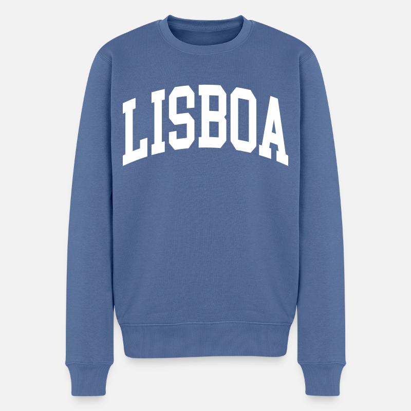 Lisbonne - Pull Premium bio Homme - bleu pigeon
