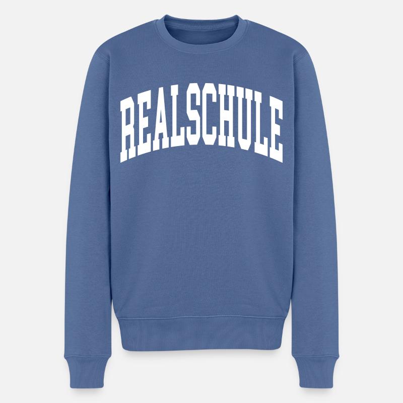 Realschule - Männer Premium Bio Pullover - Taubenblau