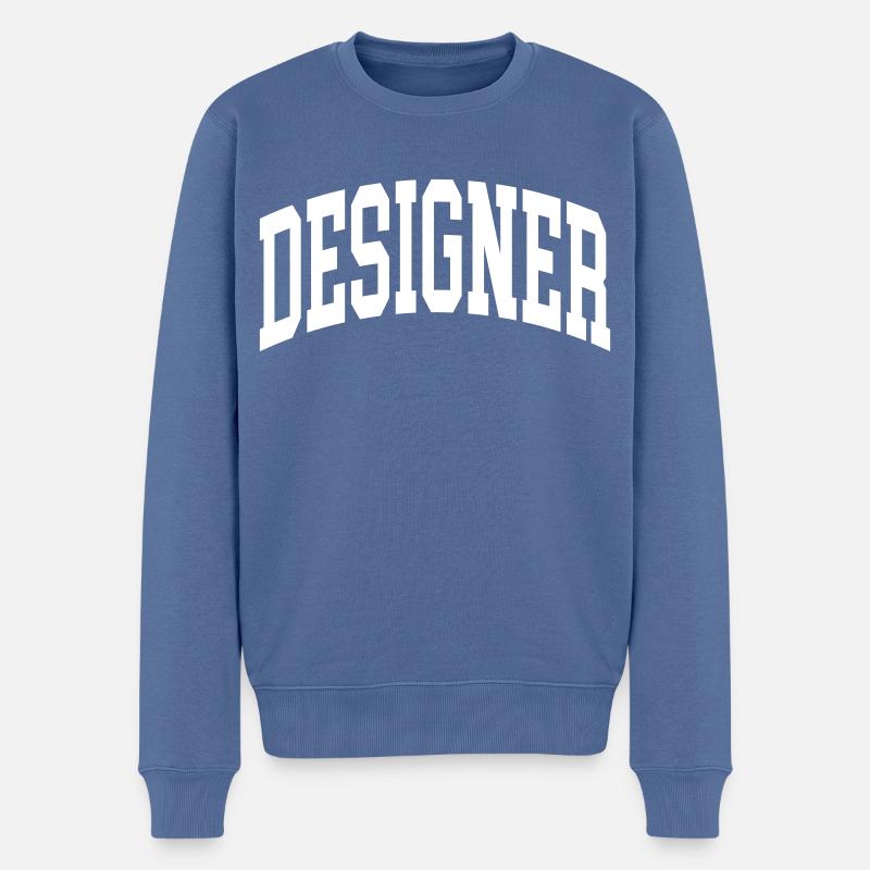 Designer - Männer Premium Bio Pullover - Taubenblau