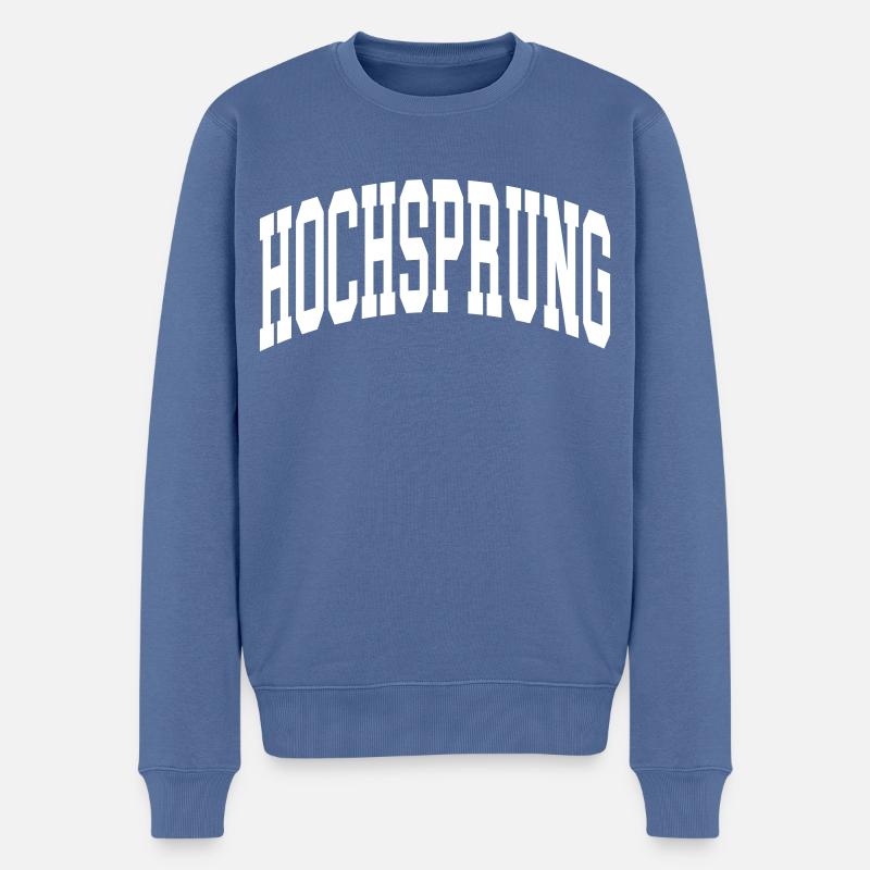 Hochsprung - Männer Premium Bio Pullover - Taubenblau