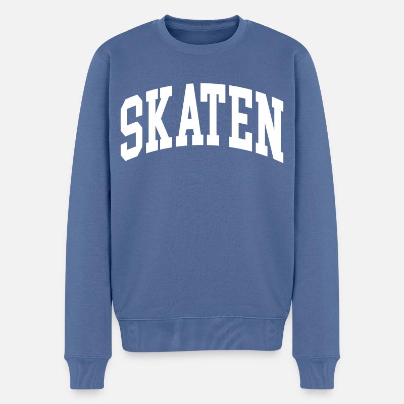 Skaten - Männer Premium Bio Pullover - Taubenblau
