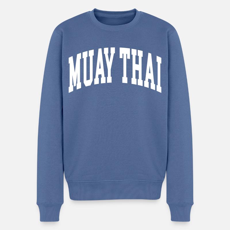 Muay Thaï - Pull Premium bio Homme - bleu pigeon